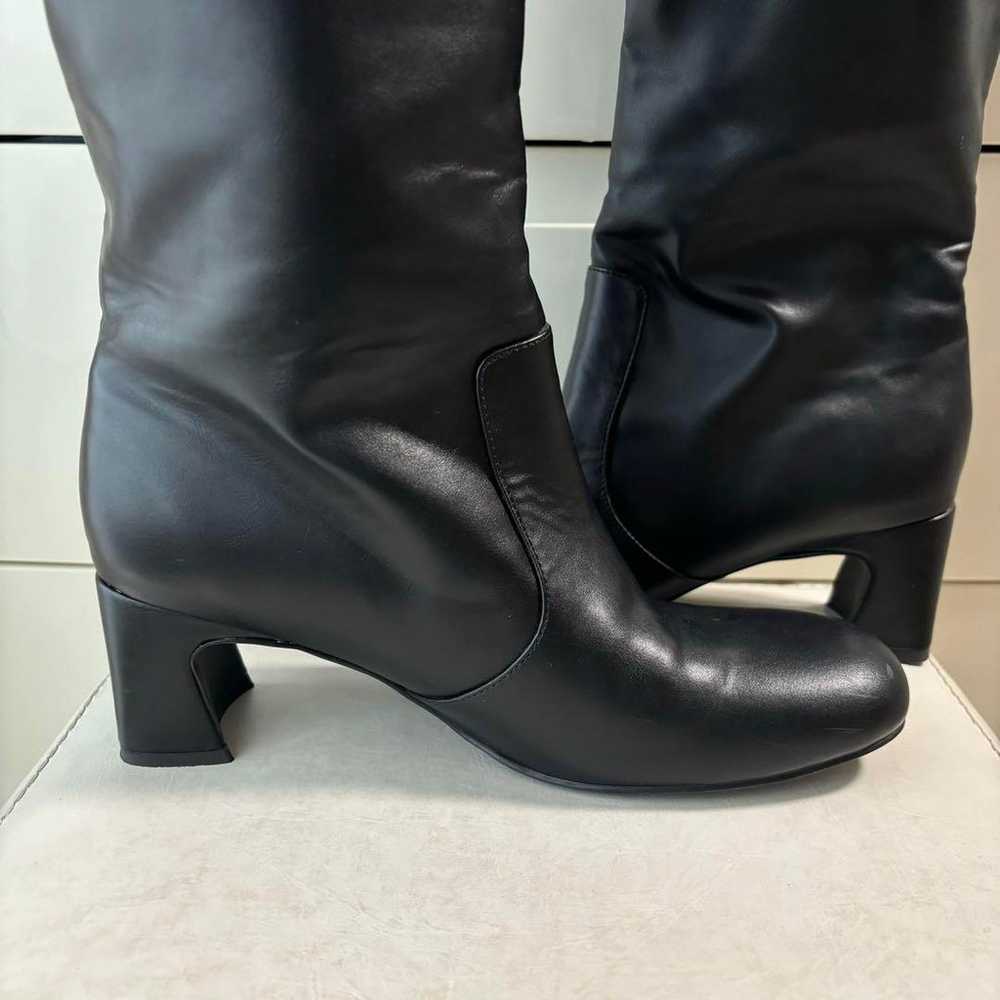 Odette e Odile Black Leather Long Boots Black Gen… - image 5