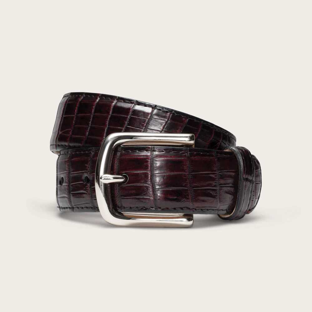 Tecovas Crocodile Belt - Black Cherry Crocodile - image 1