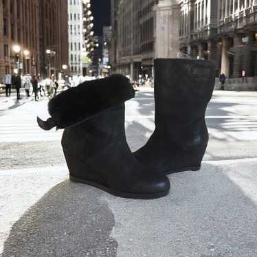 Eileen Fisher Glad Shearling-Lined Wedge Boots Si… - image 1