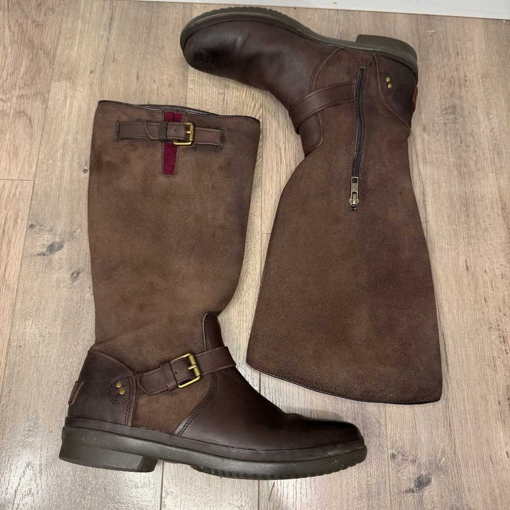 UGG Thomsen Brown Leather Winter Riding Boots 8.5… - image 3