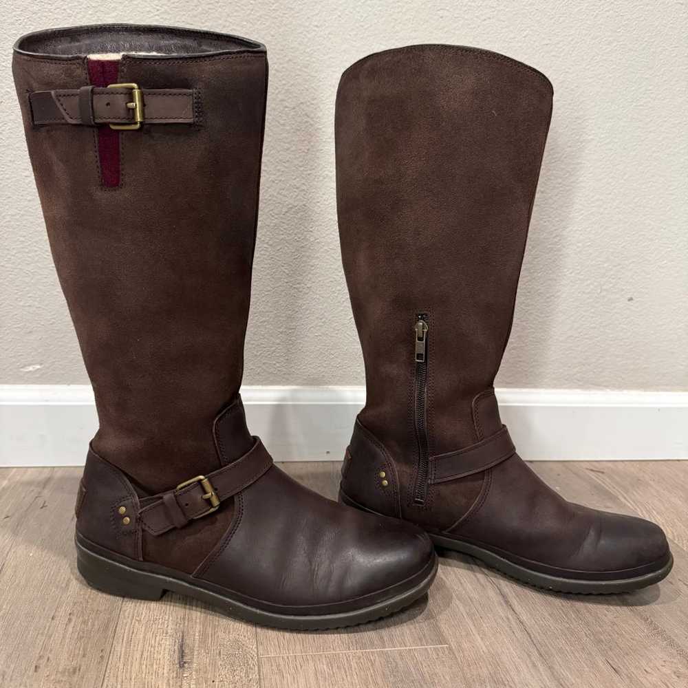 UGG Thomsen Brown Leather Winter Riding Boots 8.5… - image 4