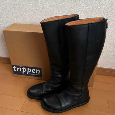 Trippen Black Leather Long Boots