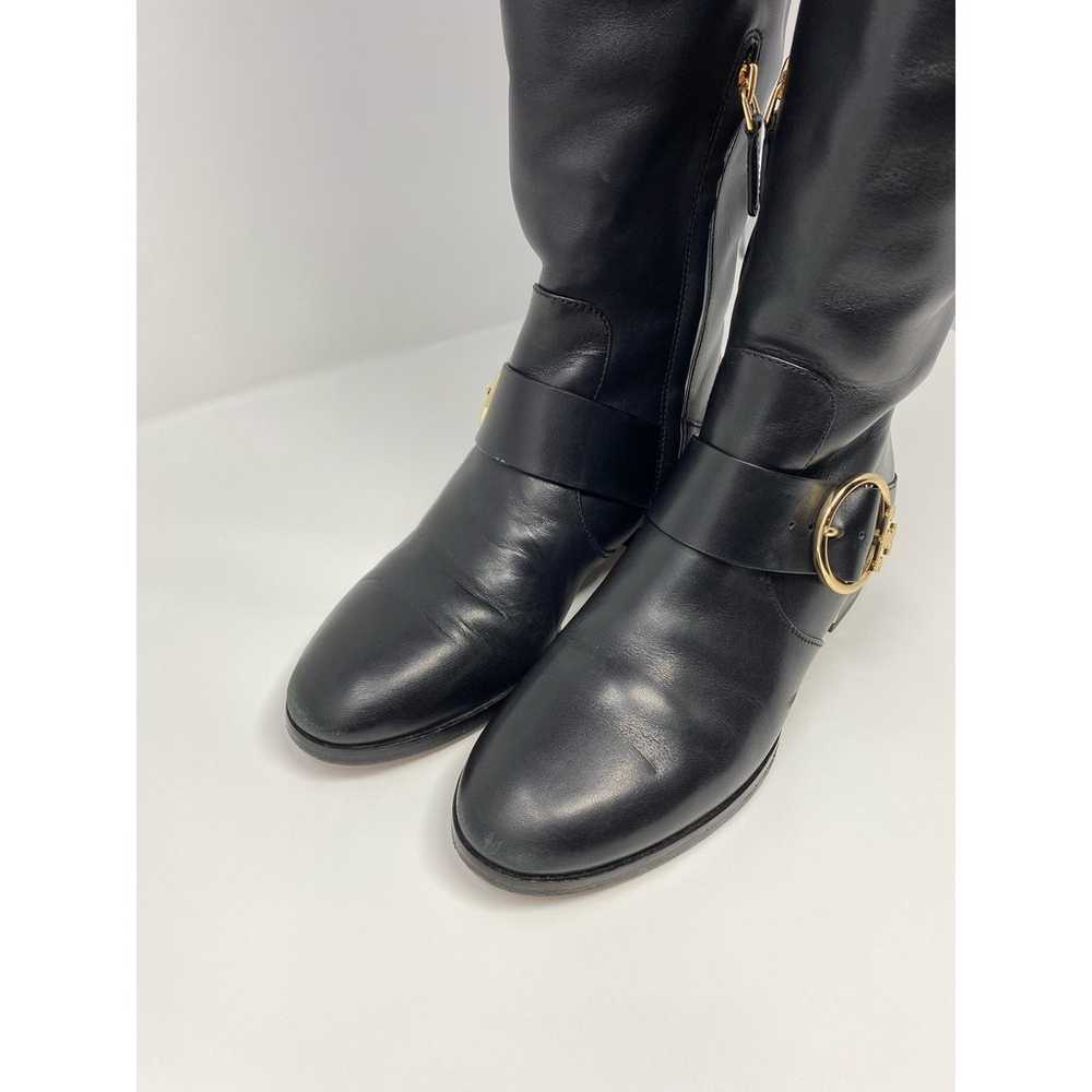 Tory Burch Sofia Black Leather Riding Boot 6.5 Go… - image 3