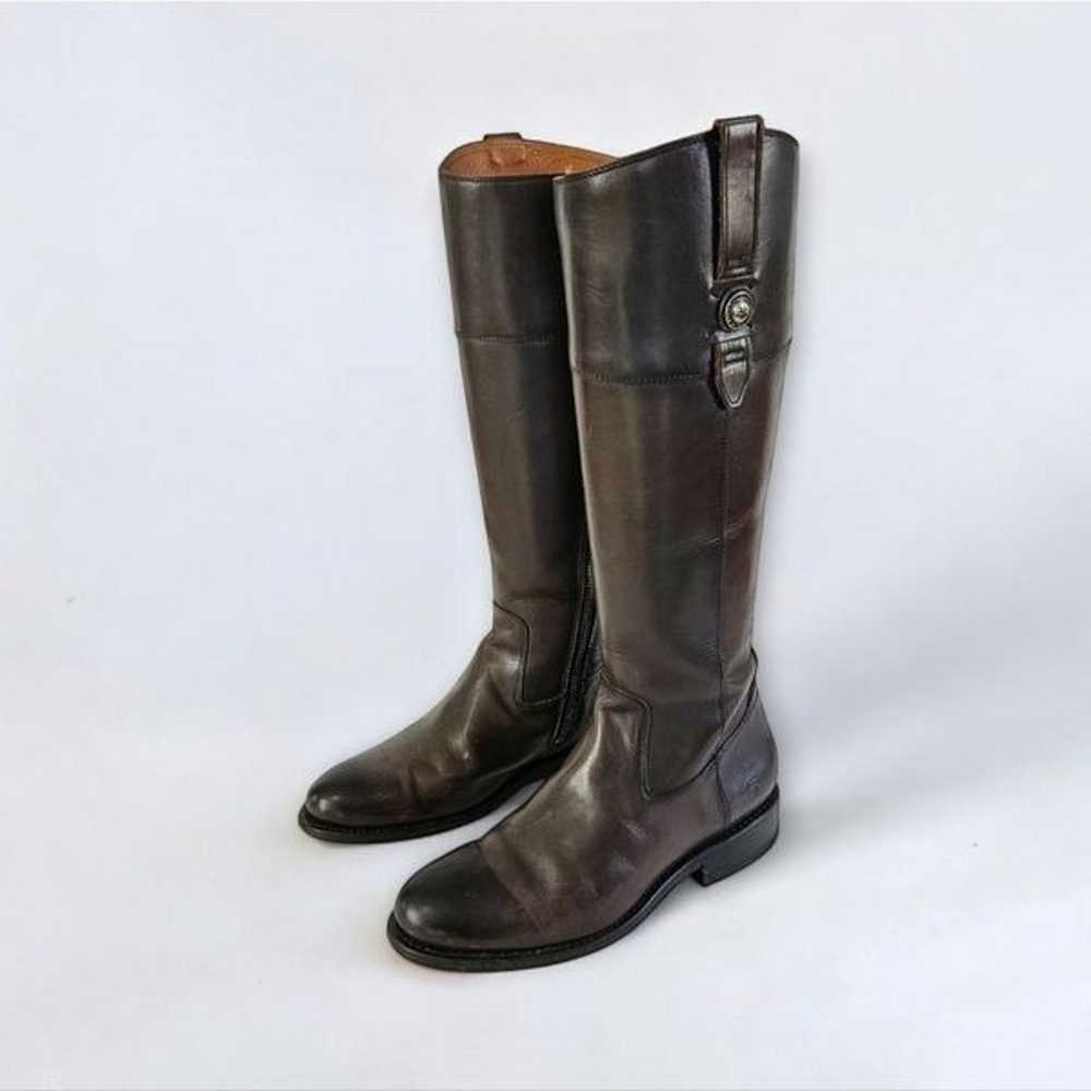 Frye Jayden Tall Button Dark Brown Side Zippered … - image 4