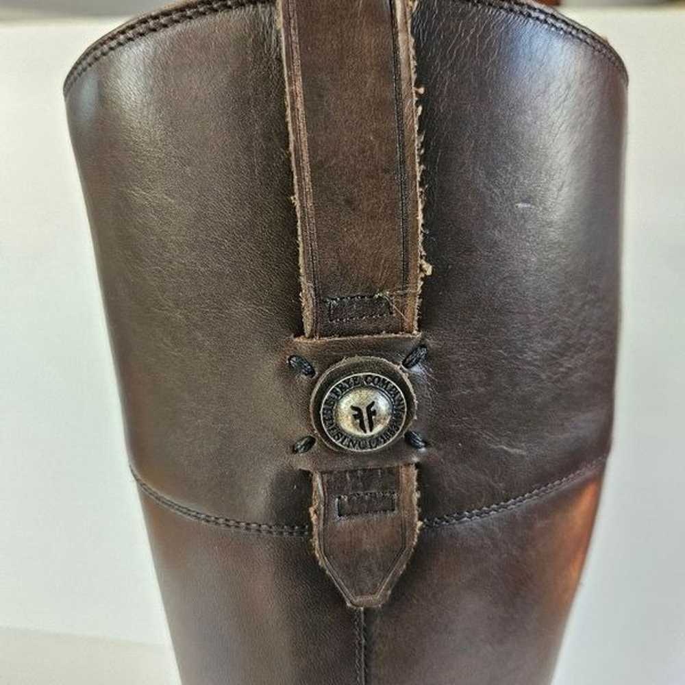 Frye Jayden Tall Button Dark Brown Side Zippered … - image 7