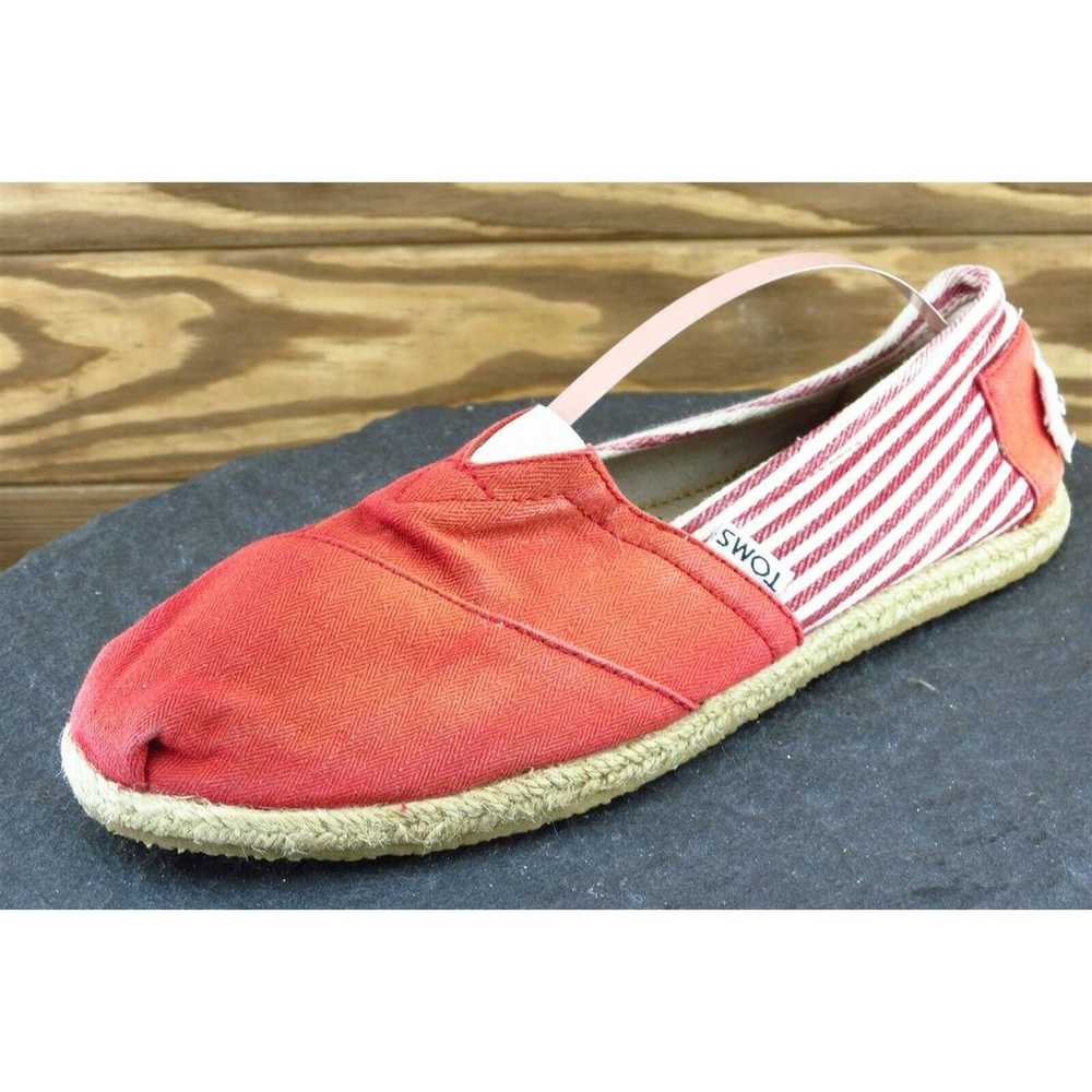 Toms Women Sz 8 M Red Espadrilles Fabric Shoes - image 1