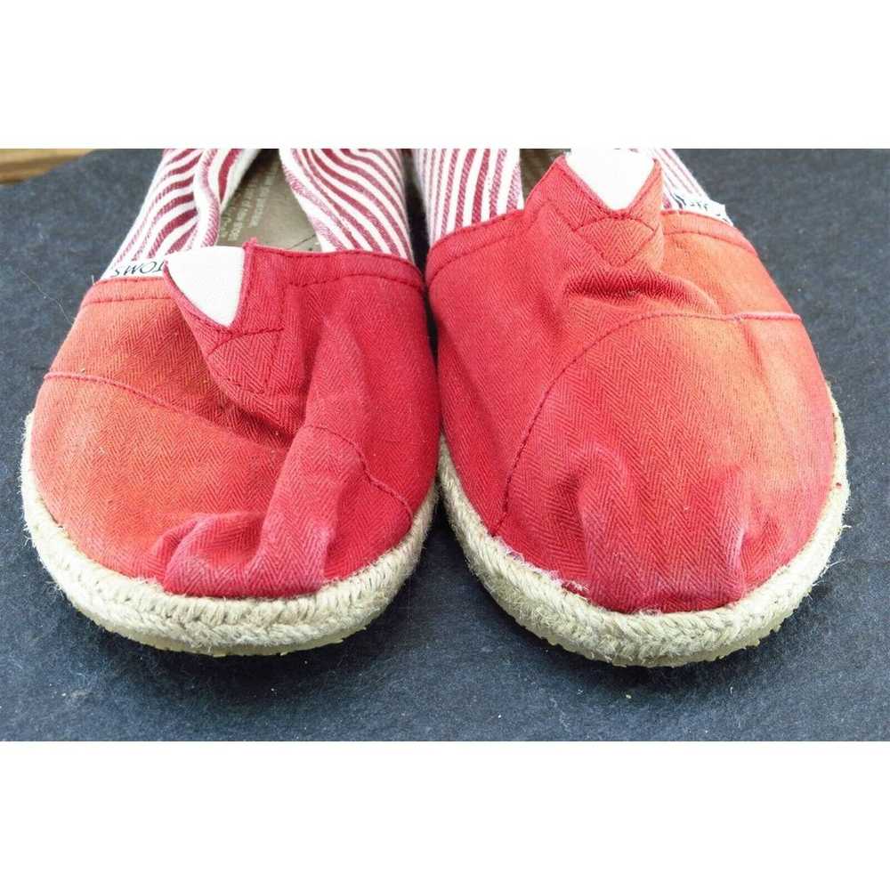 Toms Women Sz 8 M Red Espadrilles Fabric Shoes - image 2