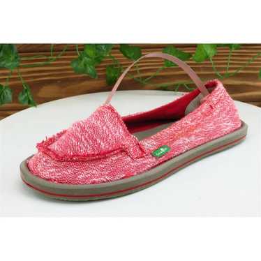 Sanuk Women Sz 4 M Pink Flat Fabric Shoes - image 1