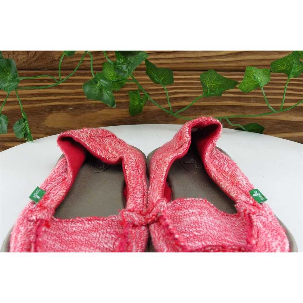 Sanuk Women Sz 4 M Pink Flat Fabric Shoes - image 3