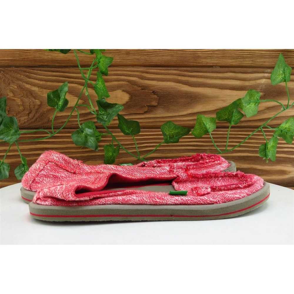 Sanuk Women Sz 4 M Pink Flat Fabric Shoes - image 4