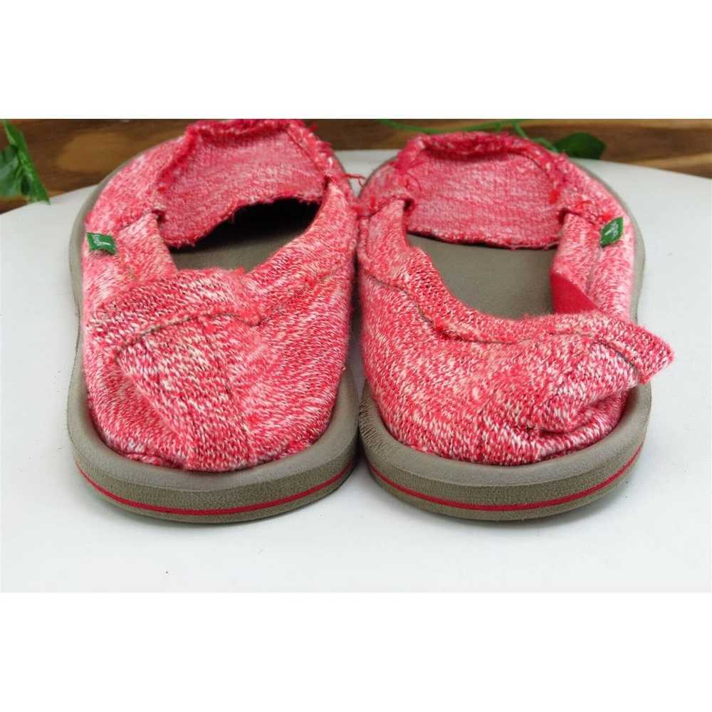 Sanuk Women Sz 4 M Pink Flat Fabric Shoes - image 5