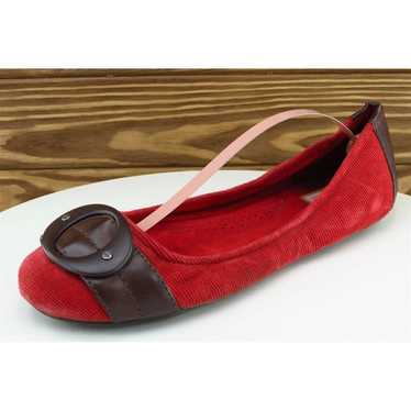 Dr. Scholl's Women Sz 8.5 M Red Flat Fabric Shoes - image 1