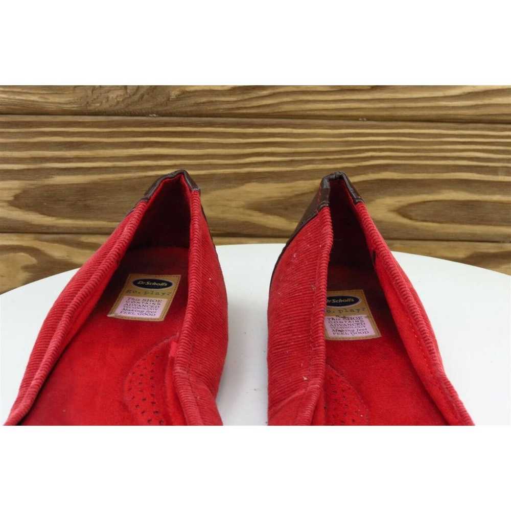 Dr. Scholl's Women Sz 8.5 M Red Flat Fabric Shoes - image 3