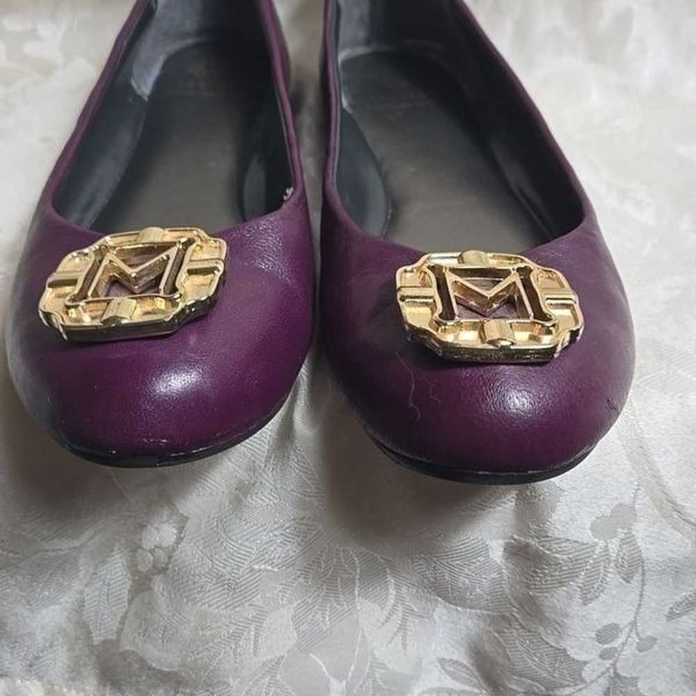 Monet Burgundy Purple Leather M Buckle Flats - image 7