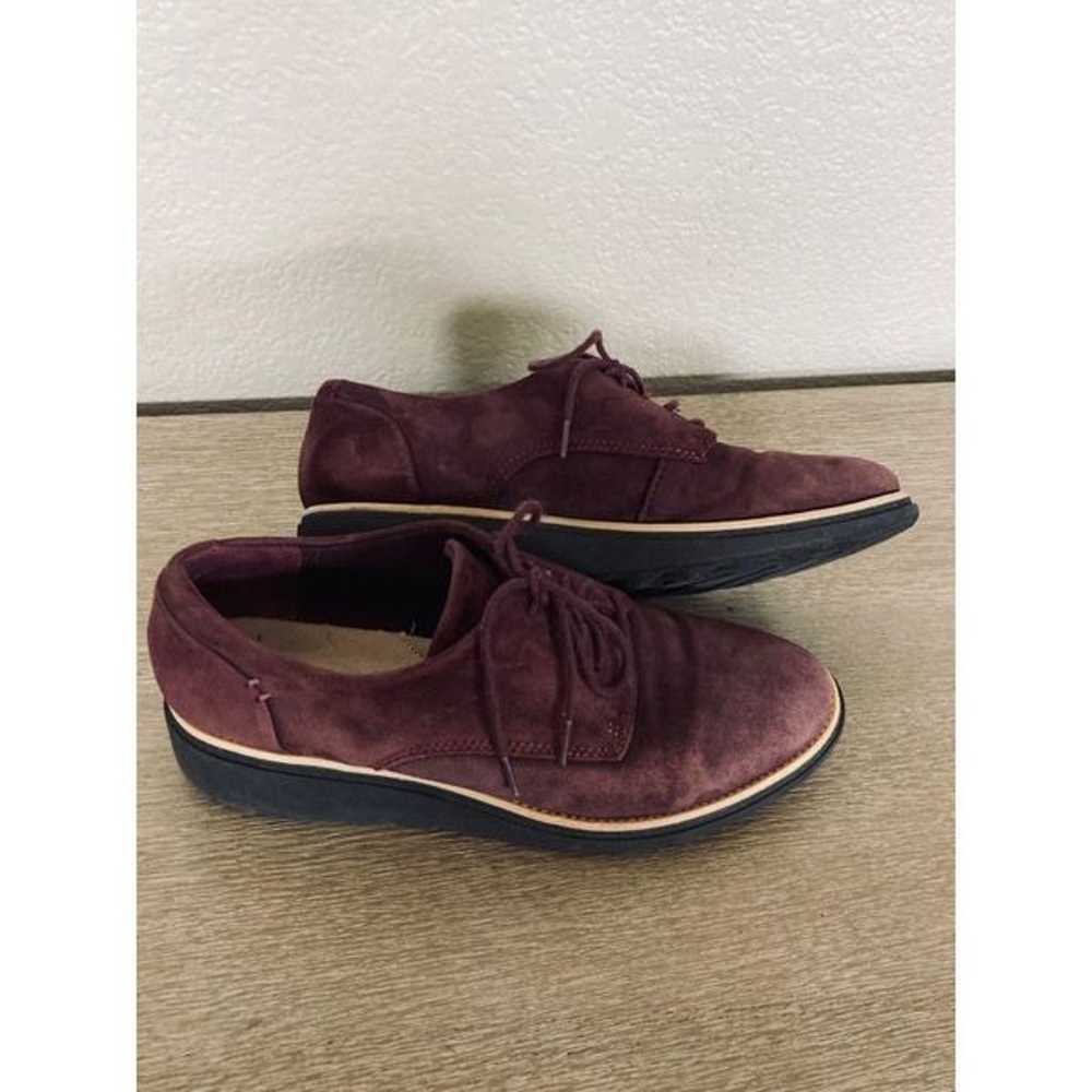 Clarks Collection Maroon Suede Lace-up Shoes 7.5 - image 3