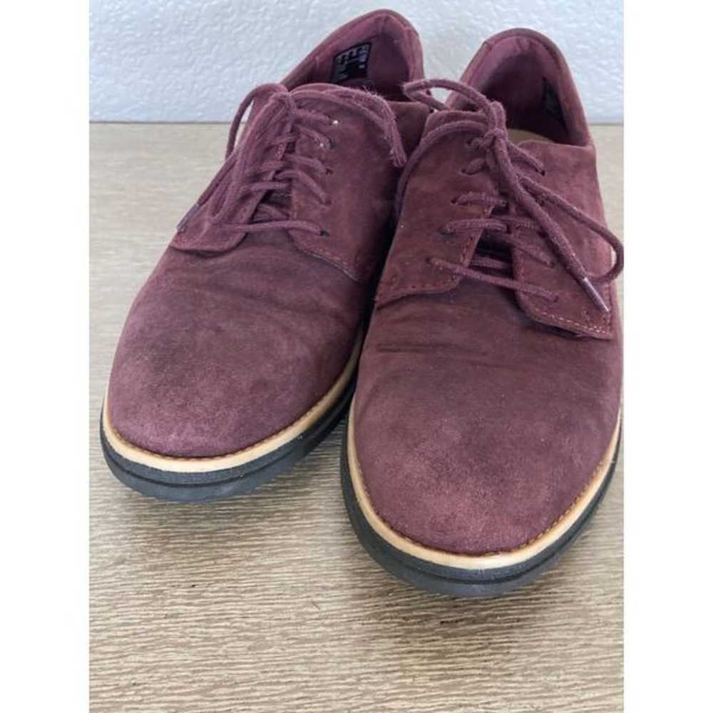 Clarks Collection Maroon Suede Lace-up Shoes 7.5 - image 4