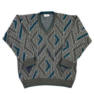 Gabicci Green Knit Jumper Made In Italy Abstract V