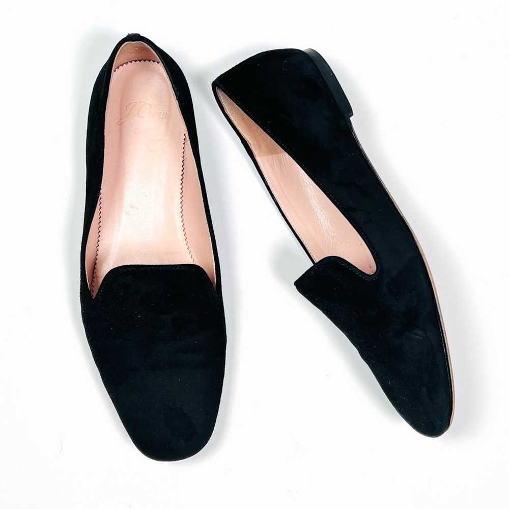 J.Crew Womans Loafers Black Suede Loafers Size 7.5 - image 1