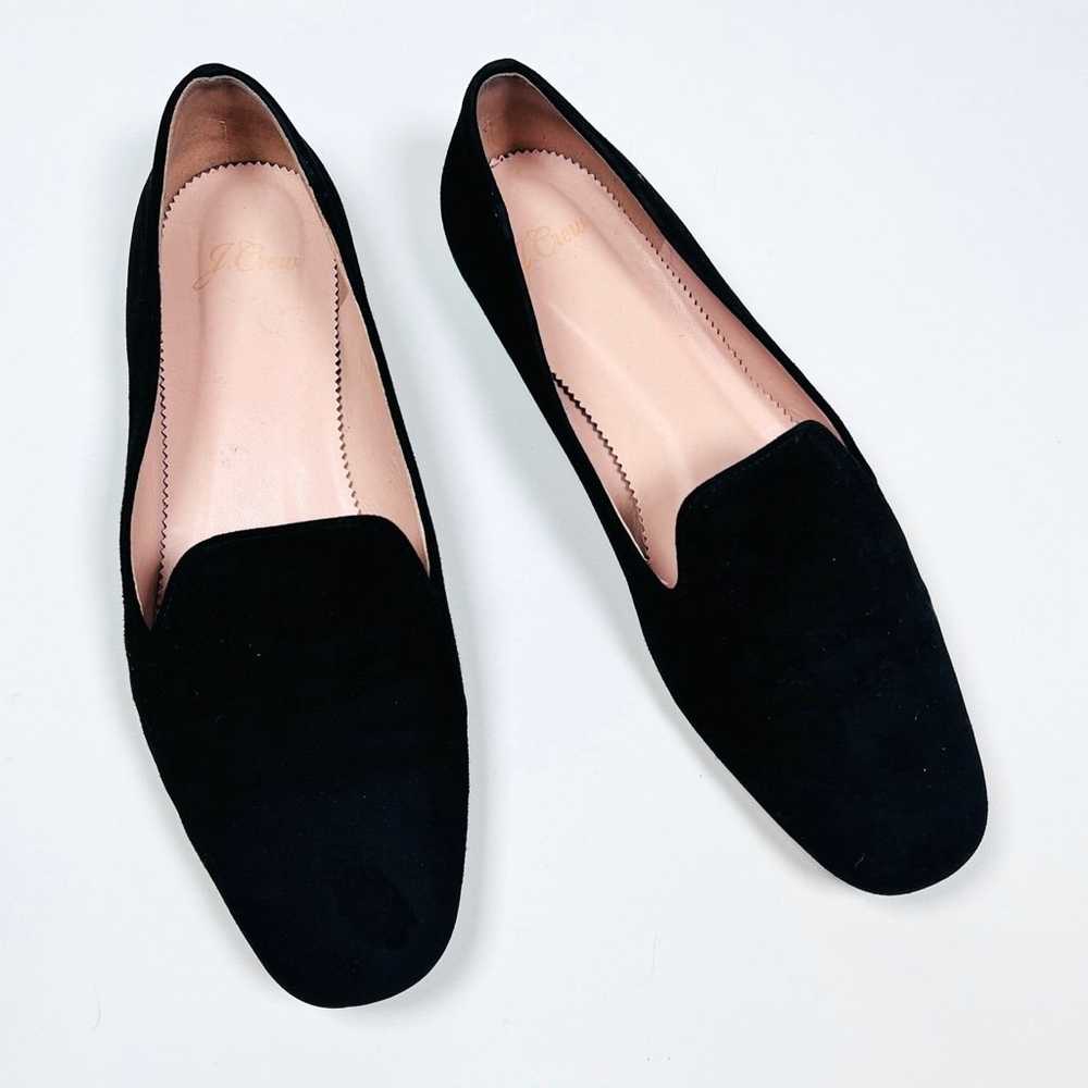 J.Crew Womans Loafers Black Suede Loafers Size 7.5 - image 2