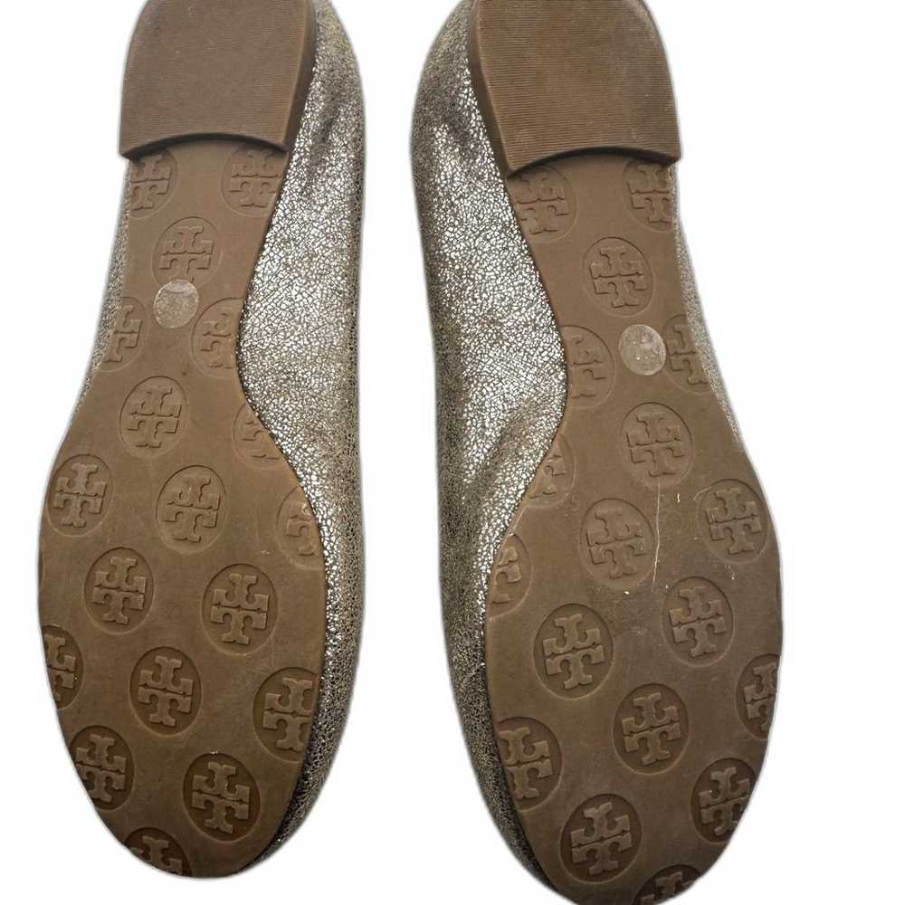 Tory Burch Reva Silver Speckled Suede Ballet Flat… - image 7