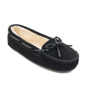 Black Minnetonka Suede Moccasins