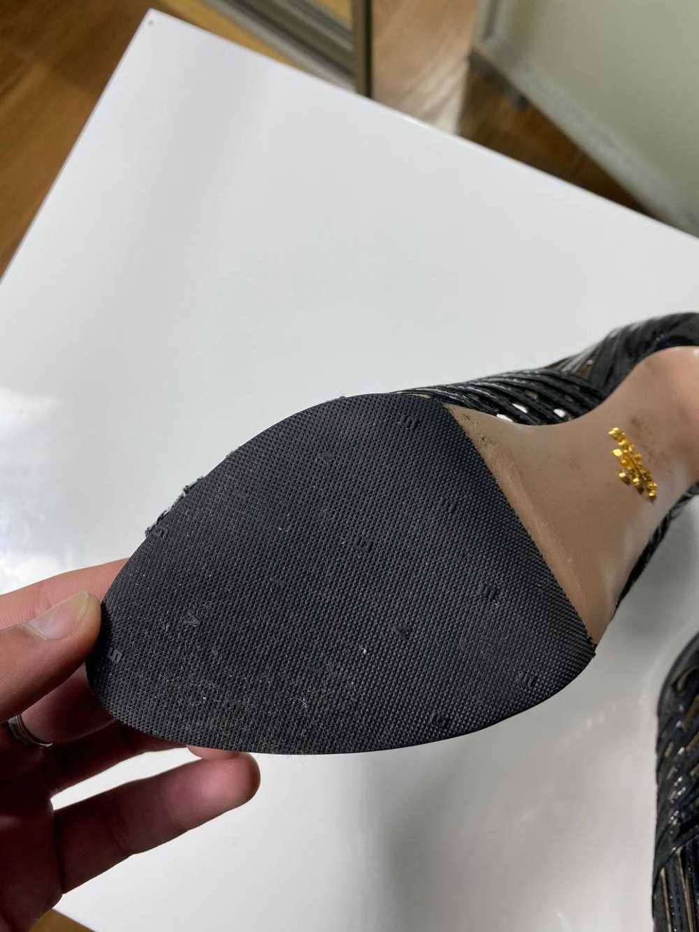 Miu Miu × Prada × Vintage PRADA BLACK SUEDE HEELS - image 10