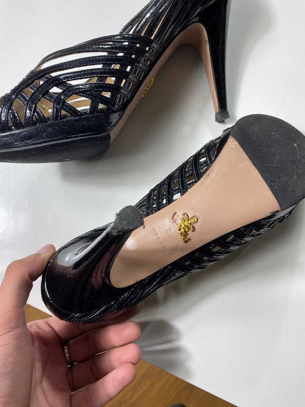 Miu Miu × Prada × Vintage PRADA BLACK SUEDE HEELS - image 4