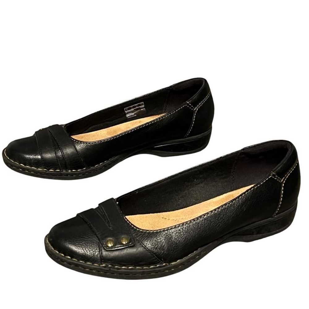 Clarks Pegg Abbie Flat Womens 9 Black Leather Sof… - image 2