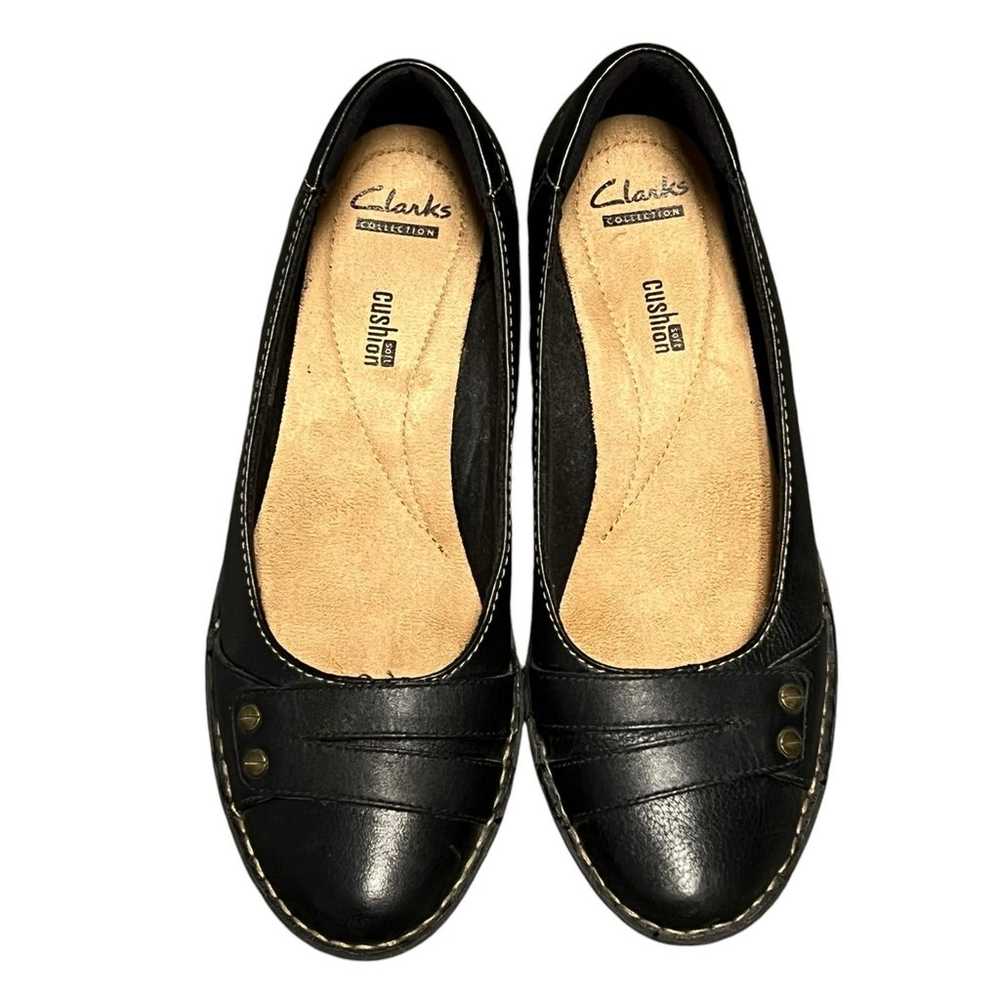 Clarks Pegg Abbie Flat Womens 9 Black Leather Sof… - image 3