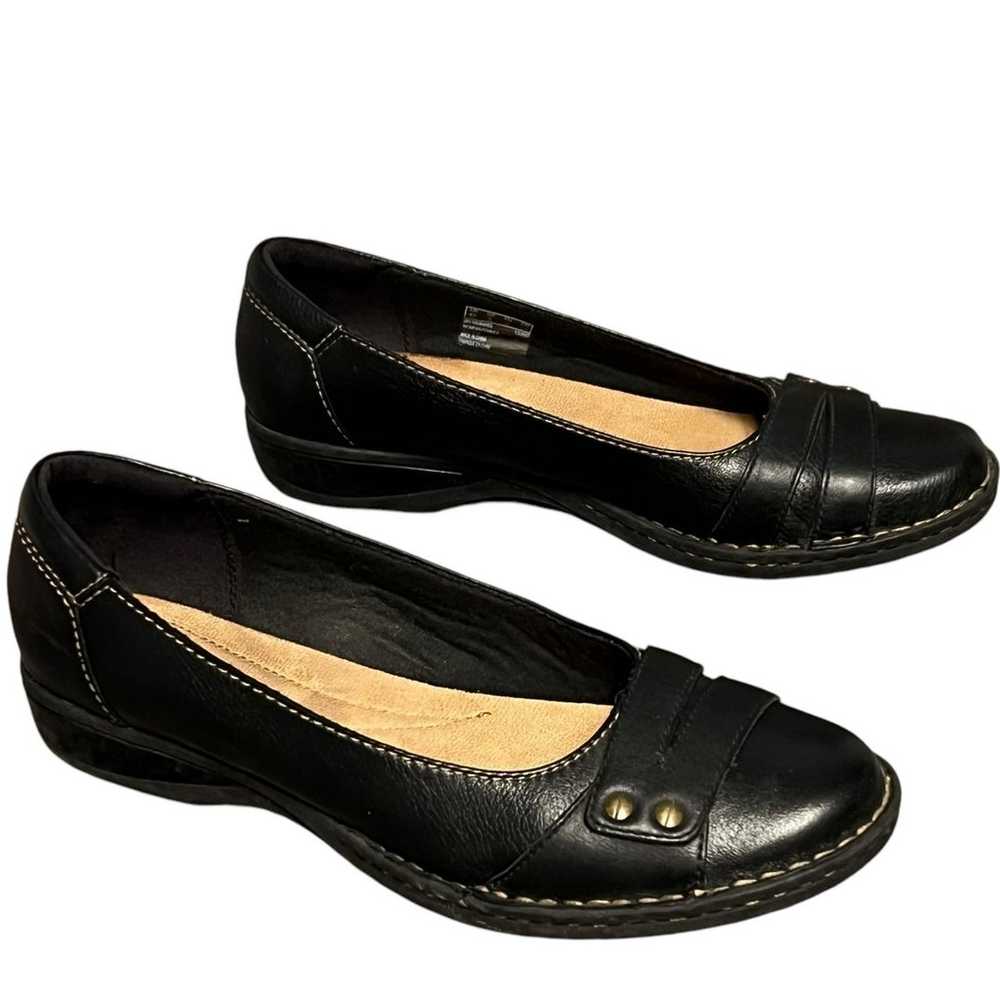 Clarks Pegg Abbie Flat Womens 9 Black Leather Sof… - image 4