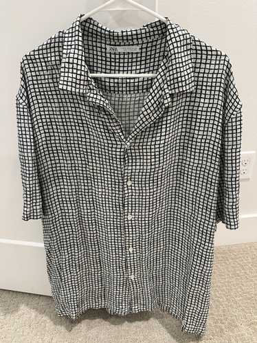 Zara Zara Black and White Checkered Button-Down Sh