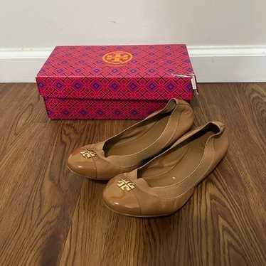 Tory Burch Royal Tan Nappa Leather Jolie Ballet Fl