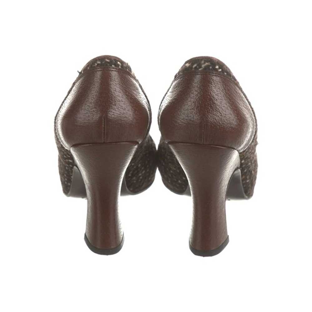 Prada Tweed Vintage 90s Heels Brown Tan Pumps Sho… - image 5