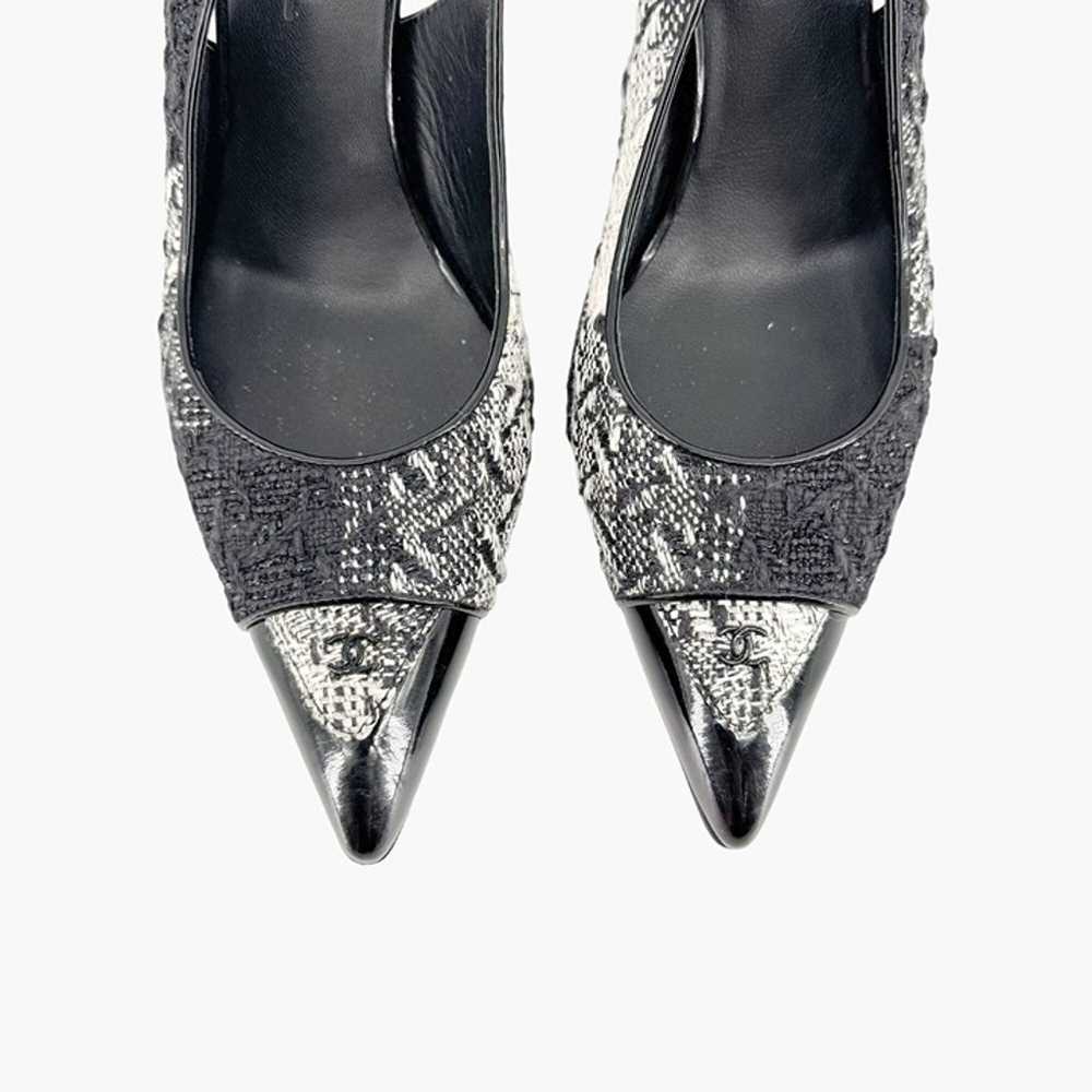 Chanel CC Tweed Slingback Pumps EU 41 US 10-10.5 … - image 3