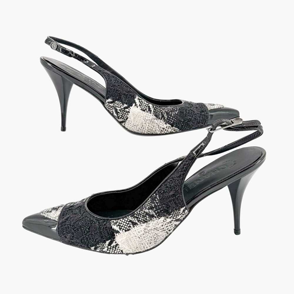 Chanel CC Tweed Slingback Pumps EU 41 US 10-10.5 … - image 7