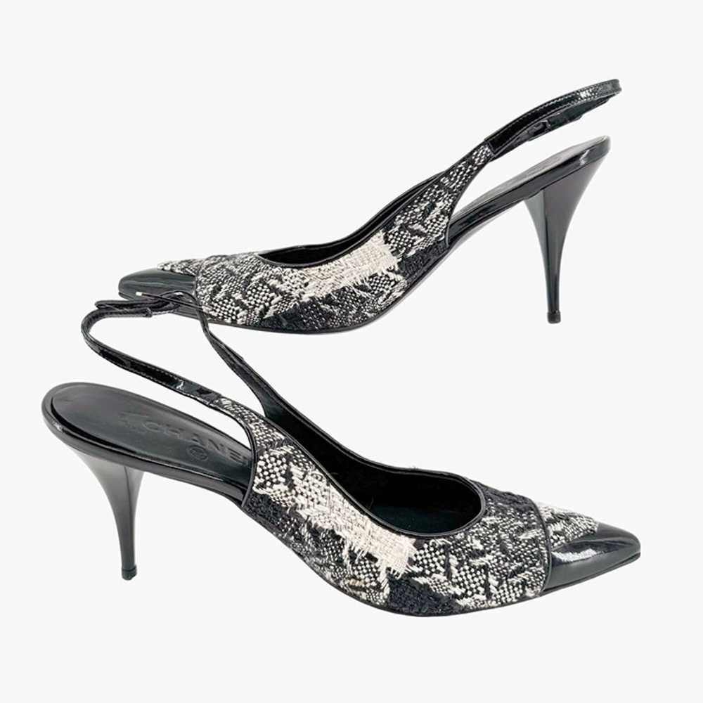 Chanel CC Tweed Slingback Pumps EU 41 US 10-10.5 … - image 8