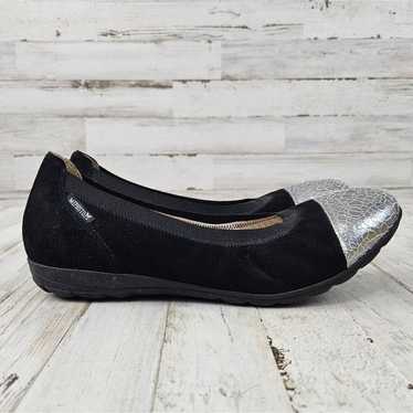 Mephisto Elettra Black Suede Leather Flats with S… - image 1