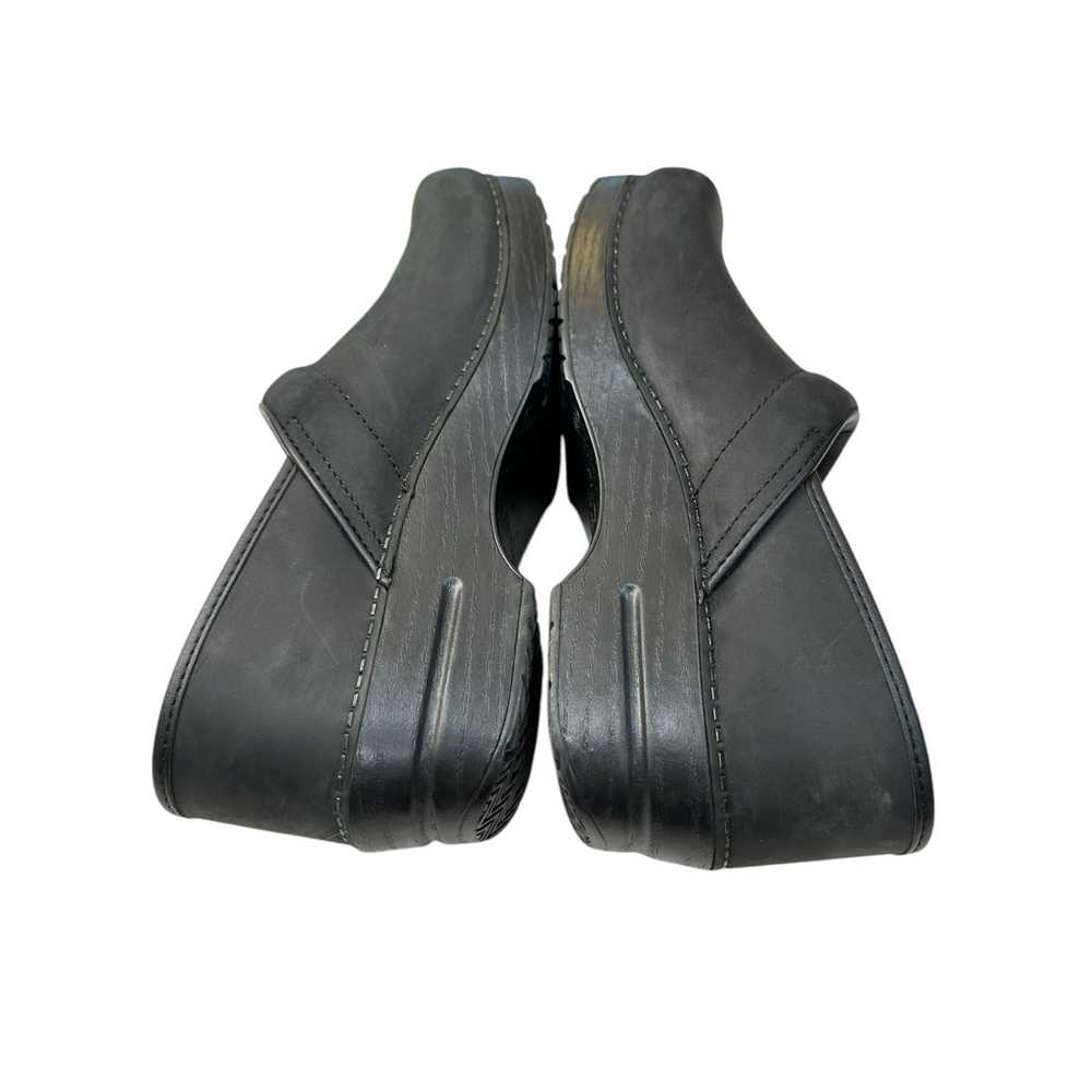 Dansko Professional Platform Clogs 9.5 Black Leat… - image 4