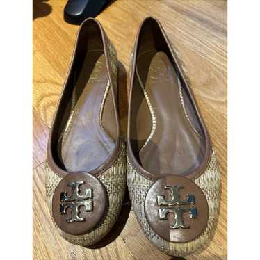 Tory Burch Reva Raffia Ballet Flats Shoes Womens S