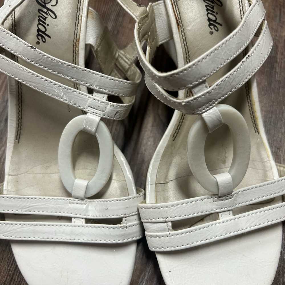 Vintage Life Stride white leather wedge heel sand… - image 3