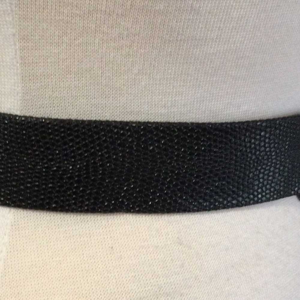 Other Black Belt w/Silver Plated Art Decor Buckle… - image 5