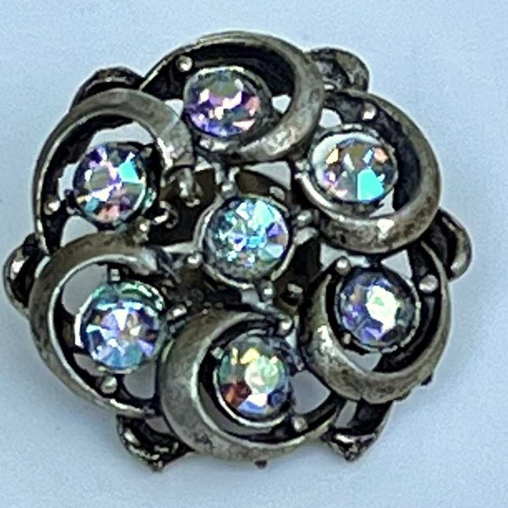 Vintage VTG Balloo Reg RHINESTONE BROOCH 1" Pin T… - image 5