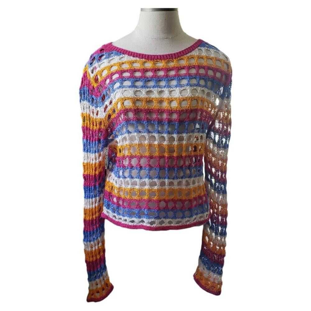 Mango CT1651 Mango Summer Crochet Long Sleeve Swe… - image 1