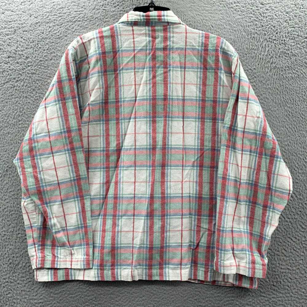 Vintage Plaid Button Up Sleep Shirt Blouse Top fo… - image 2