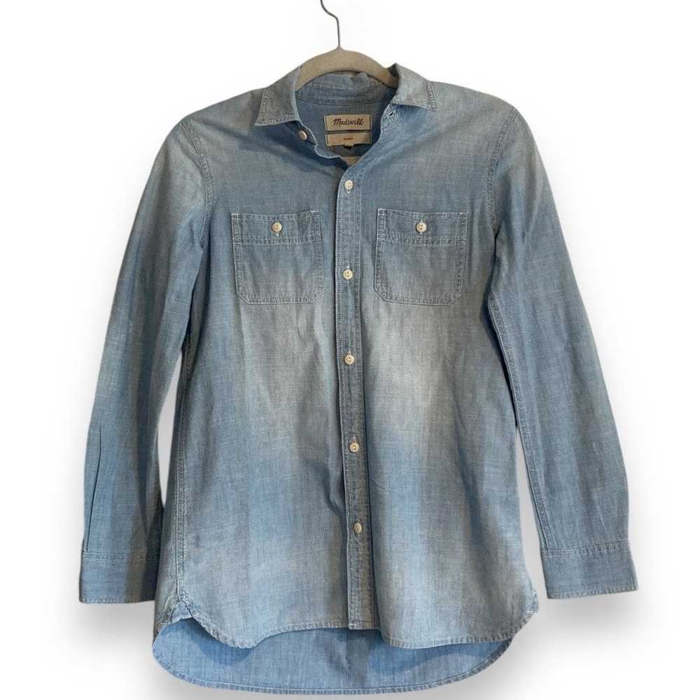 Madewell Madewell Chambray Faded Cotton Long Slee… - image 1