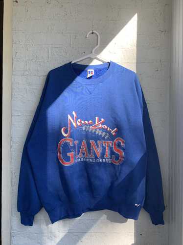 Sz L Vintage 1991 Logo 7 New York Giants spell out Crewneck sweatshirt outlets blue