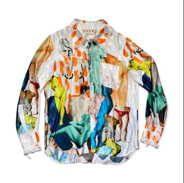 Marni $1,990 runway silk collage shirt - image 1