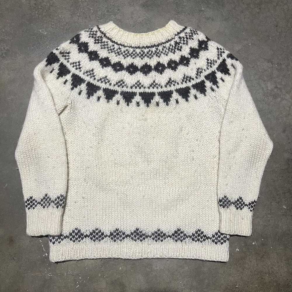 Made In Usa × Vintage Vintage 60s Cream Fair Isle… - image 1