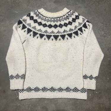 Made In Usa × Vintage Vintage 60s Cream Fair Isle… - image 1