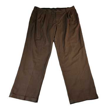 Haggar Haggar Men's 44x32 Brown Pleated Front Rol… - image 1